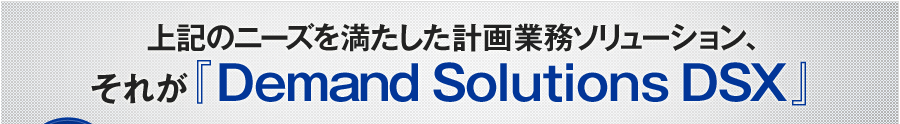 上記のニーズを満たした計画業務ソリューション、それが『Demand Solutions DSX』