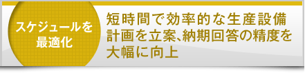 短時間で効率的な生産設備計画を立案、納期回答の精度を大幅に向上