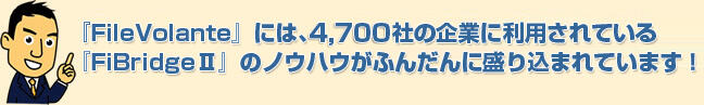 4,200社が利用のFiBridgeIIのノウハウがふんだんに盛り込まれています！