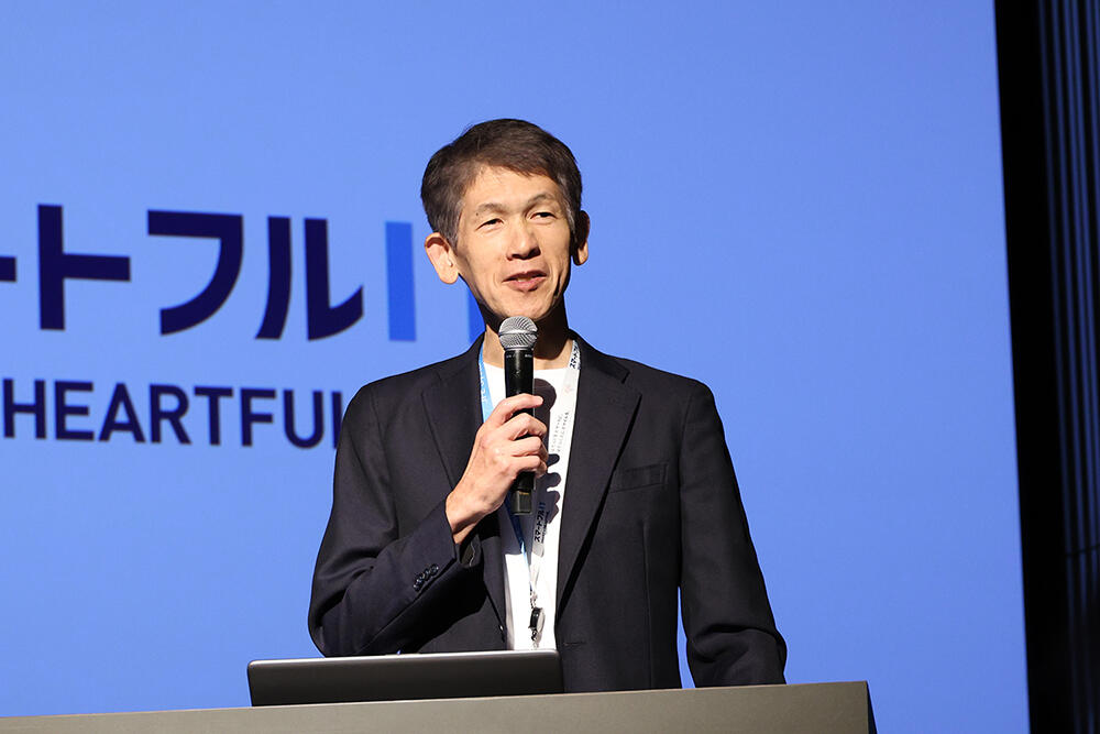 今後の展望を社員に共有する大木社長