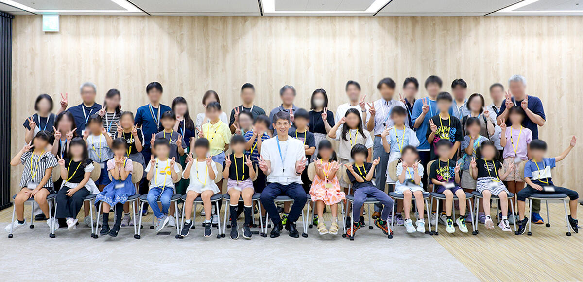 大木社長と参加者親子で記念撮影