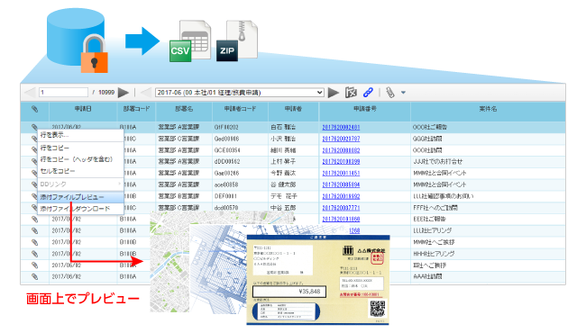 DataDeliveryは、登録データをレコードのように管理します