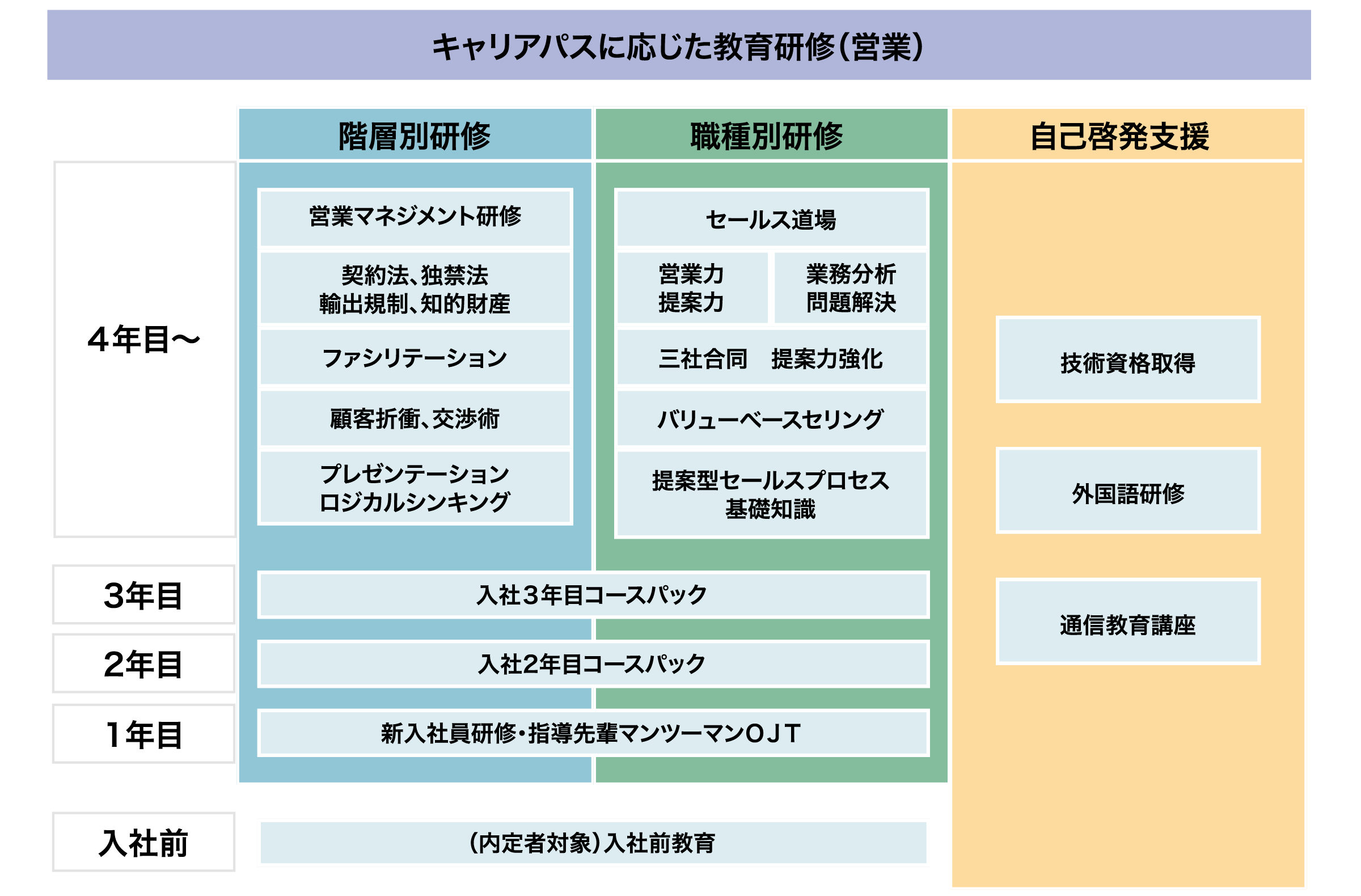 キャリアパスに応じた教育研修（営業）