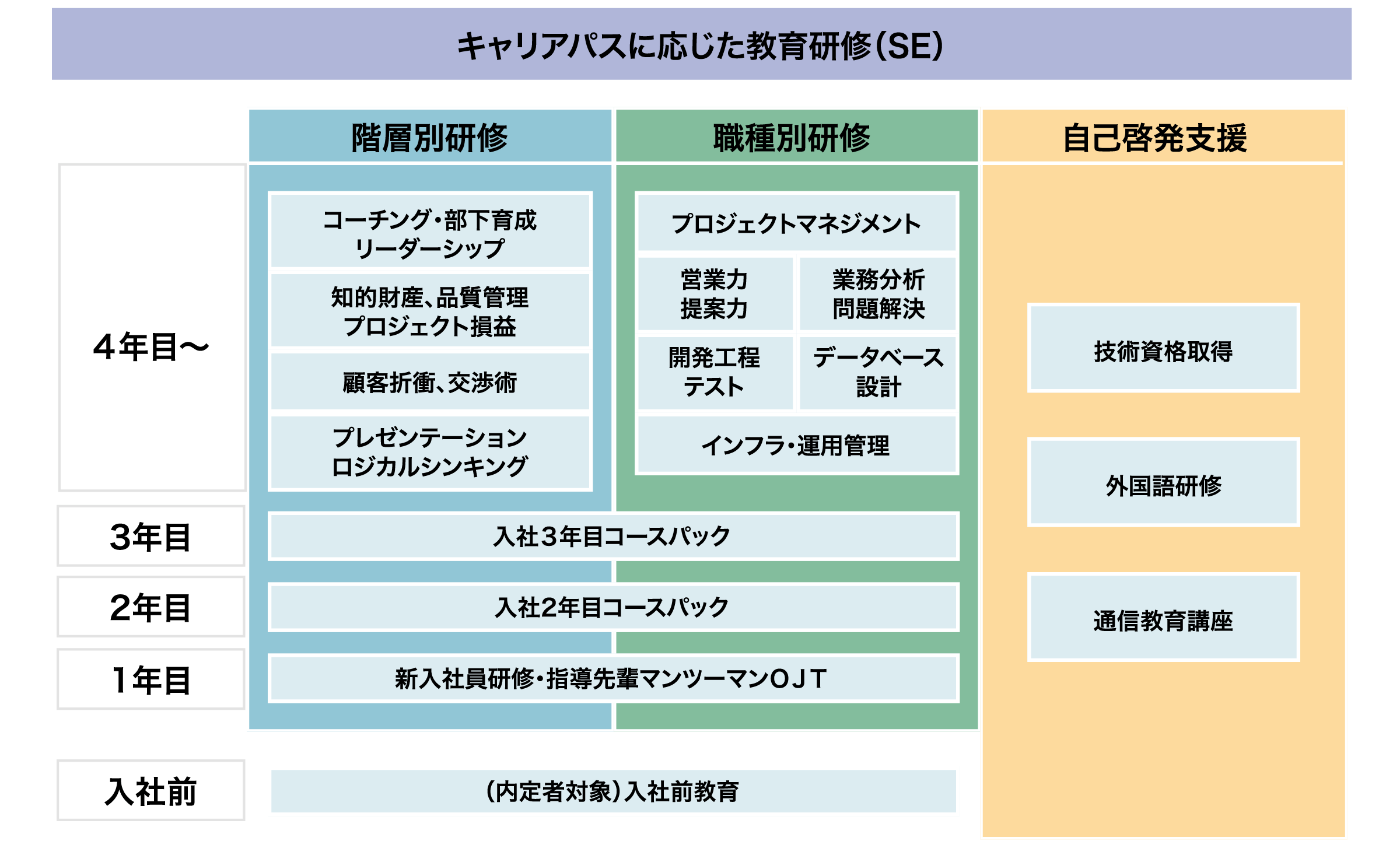 キャリアパスに応じた教育体系（ＳＥ）